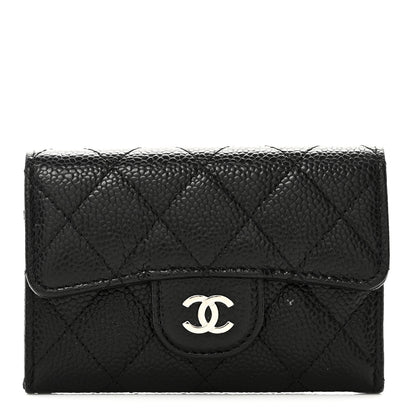 Chanel Caviar Quilted Flap Card Holder Wallet Black 1 of 9