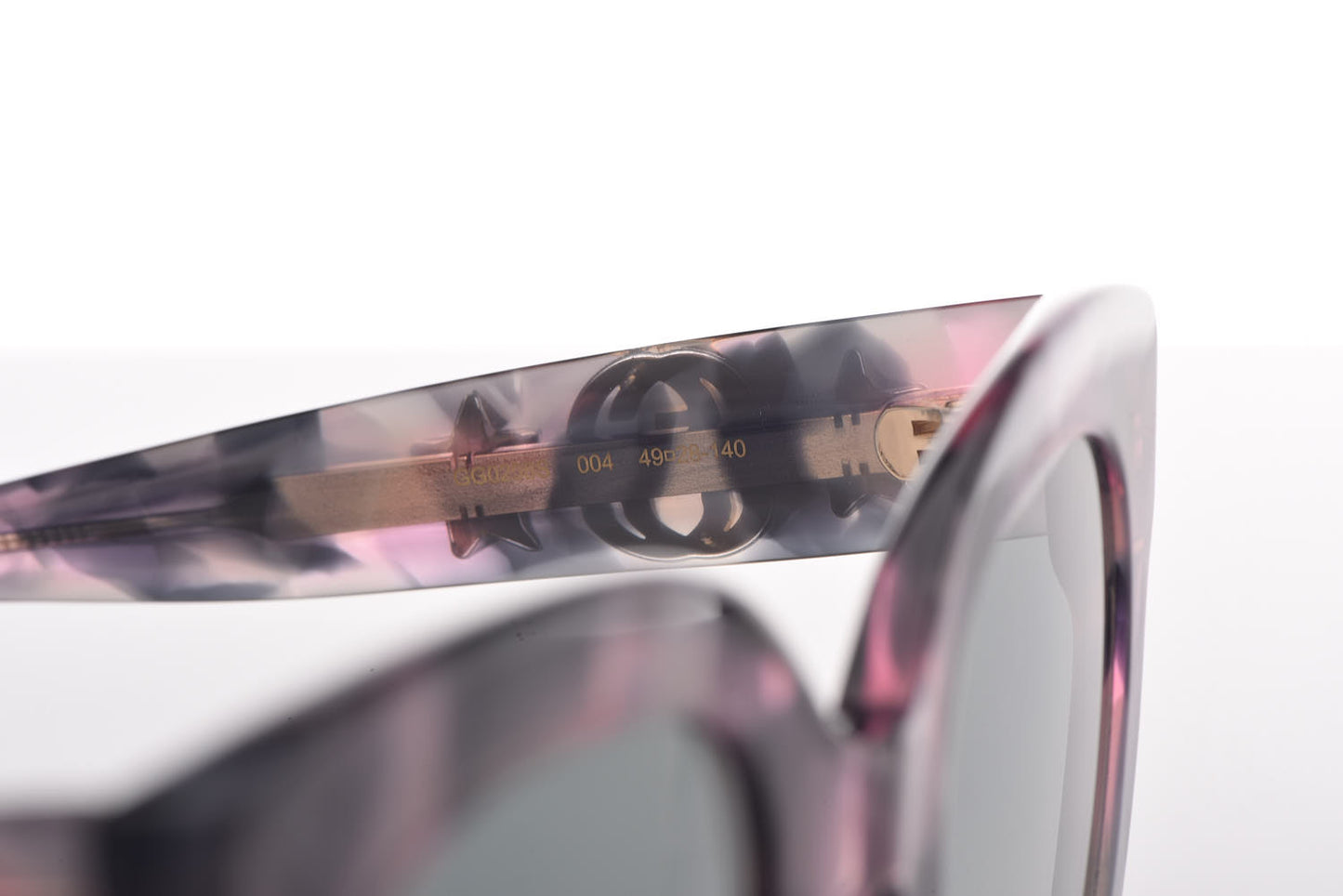 Round Frame Star Sunglasses GG0208S Grey Pink