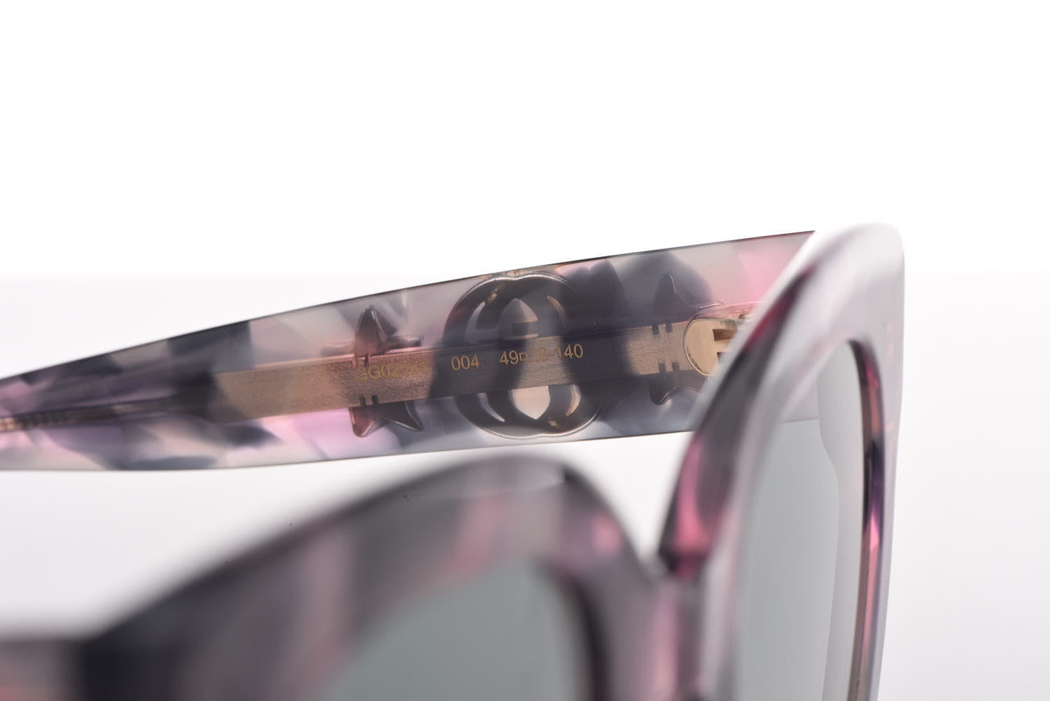 Gucci Round Frame Star Sunglasses GG0208S Grey Pink 5 of 7