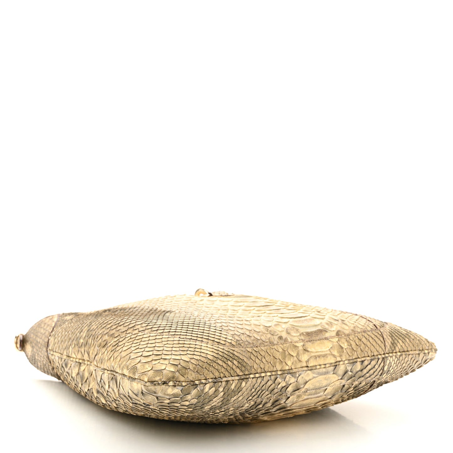 Snakeskin Large Jackie O Bouvier Hobo Gold Beige