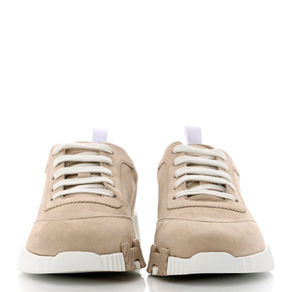 Hermes Goatskin Suede Goatskin Bouncing Sneakers 36 White Gomme 2 of 8