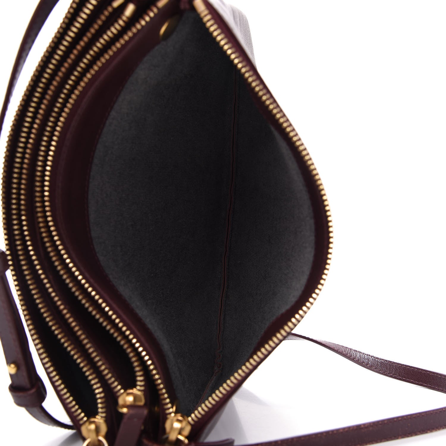 Celine Lambskin Large Trio Crossbody Bag Burgundy 7 of 11