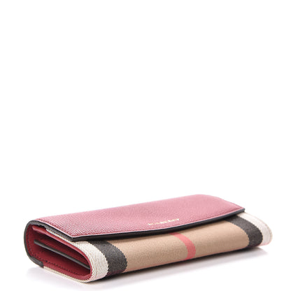 Burberry Calfskin House Check Porter Continental Wallet Red 4 of 12