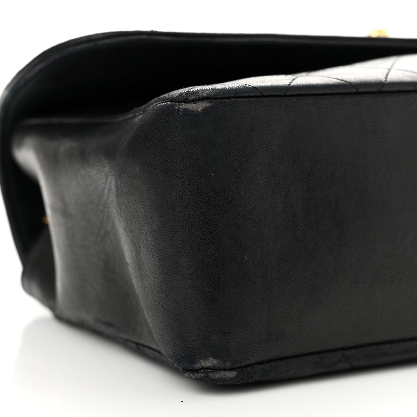Lambskin Quilted Medium Single Flap Black
