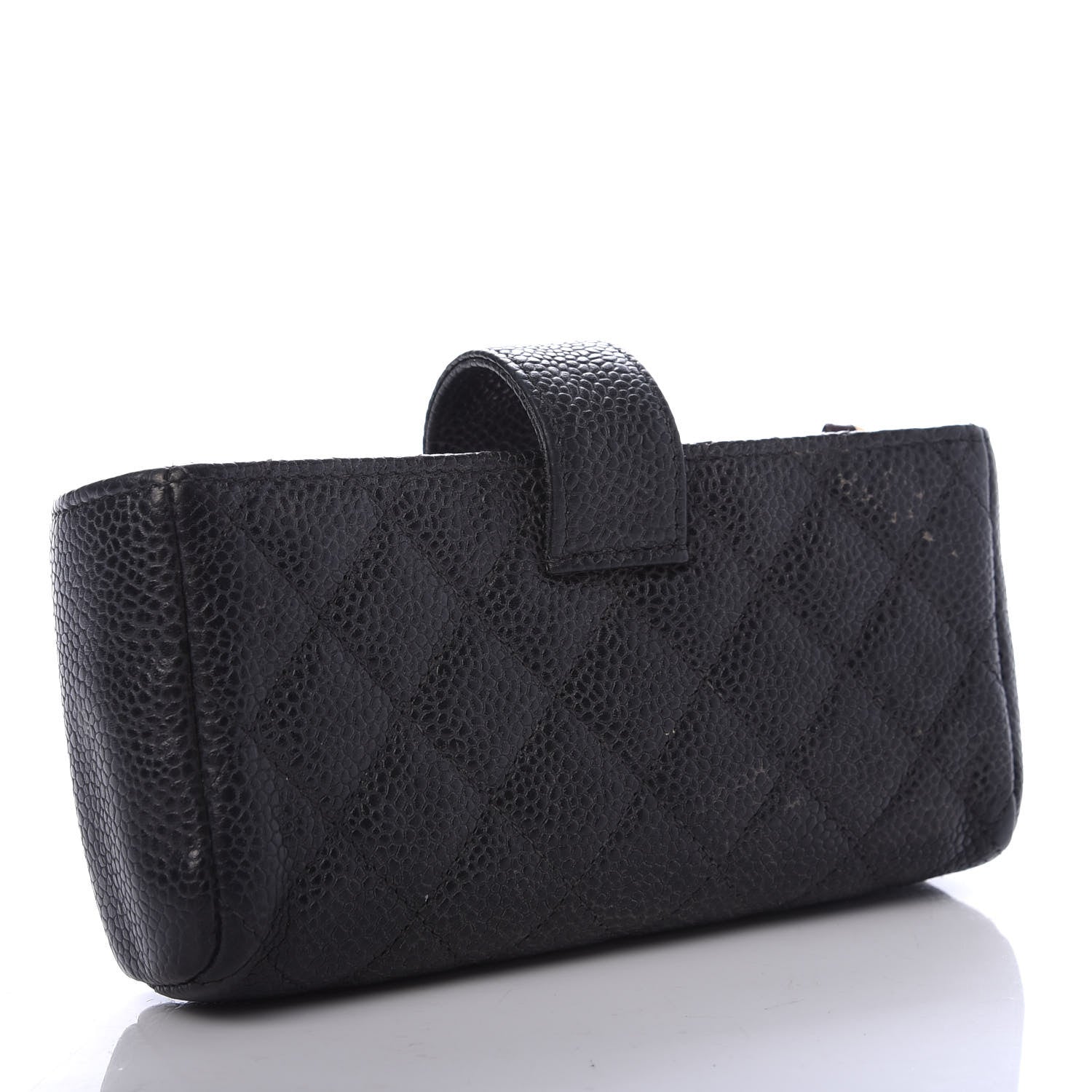 Chanel Caviar Quilted Mini Phone Holder Clutch Black 3 of 7