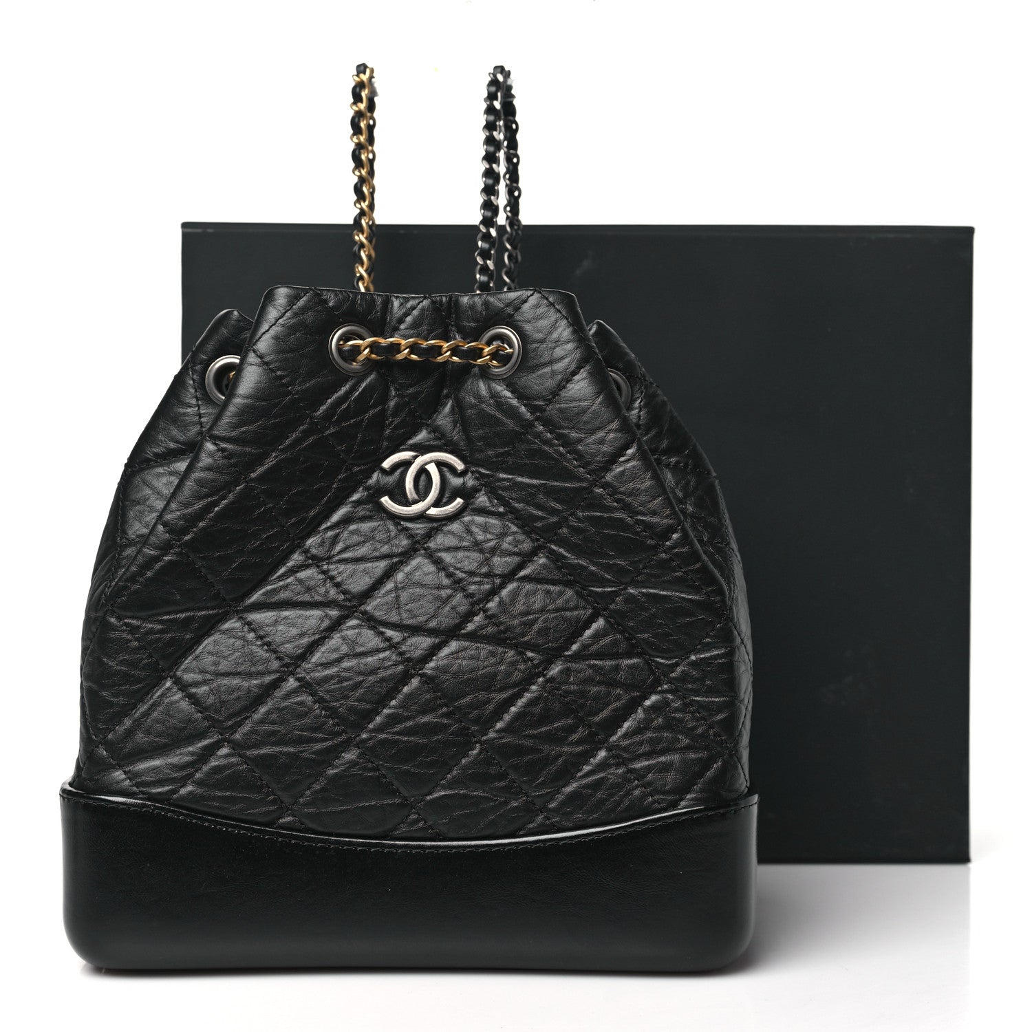 Chanel Aged Calfskin Quilted Small Gabrielle Backpack Black 11 of 11