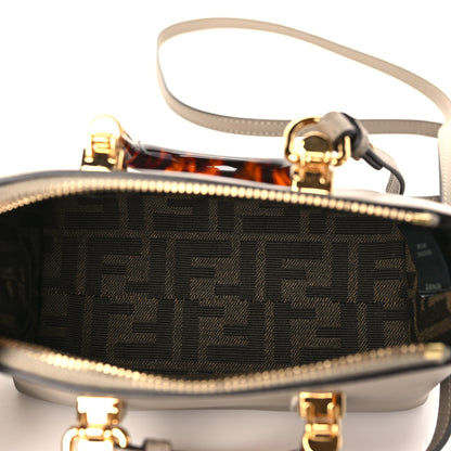 Fendi Vitello King Plexiglass Logo Embossed Mini By The Way Top Handle Boston Bag Tortora 4 of 8