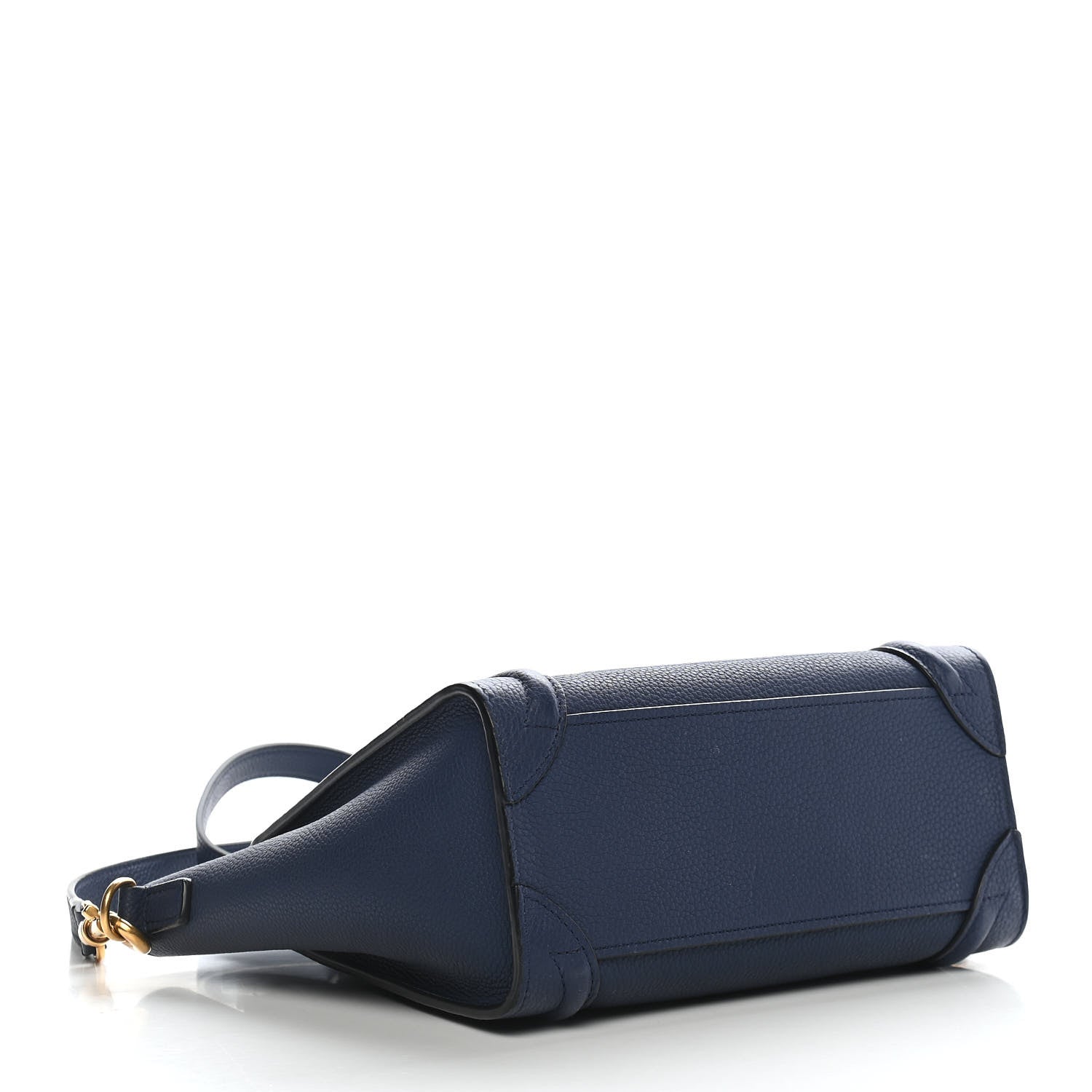 Celine Drummed Calfskin Nano Luggage Indigo 4 of 9