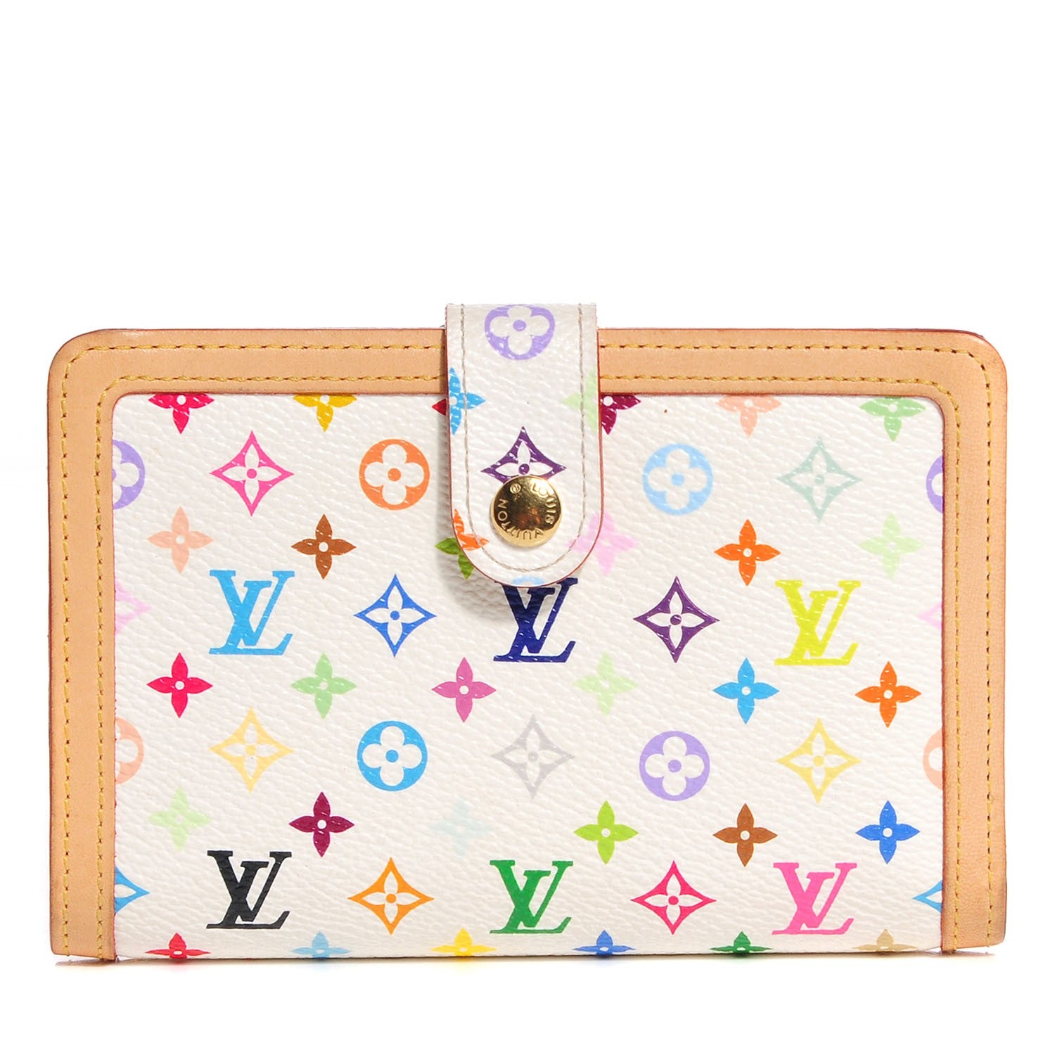 Louis Vuitton Monogram Multicolor French Purse Wallet White 1 of 7