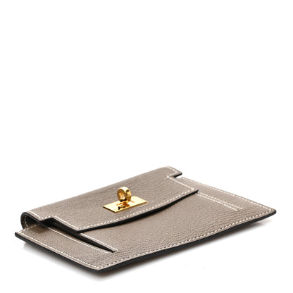 Hermes Chevre Chandra Kelly Pocket Compact Wallet Etoupe 4 of 6