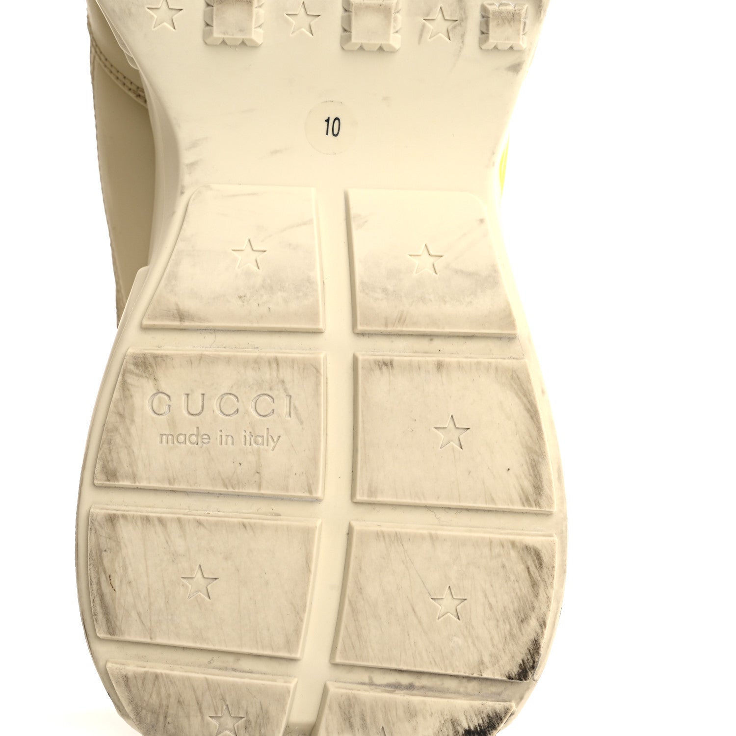 Gucci Calfskin Interlocking G Logo Mens Rhyton Sneakers 10 Ivory 8 of 13