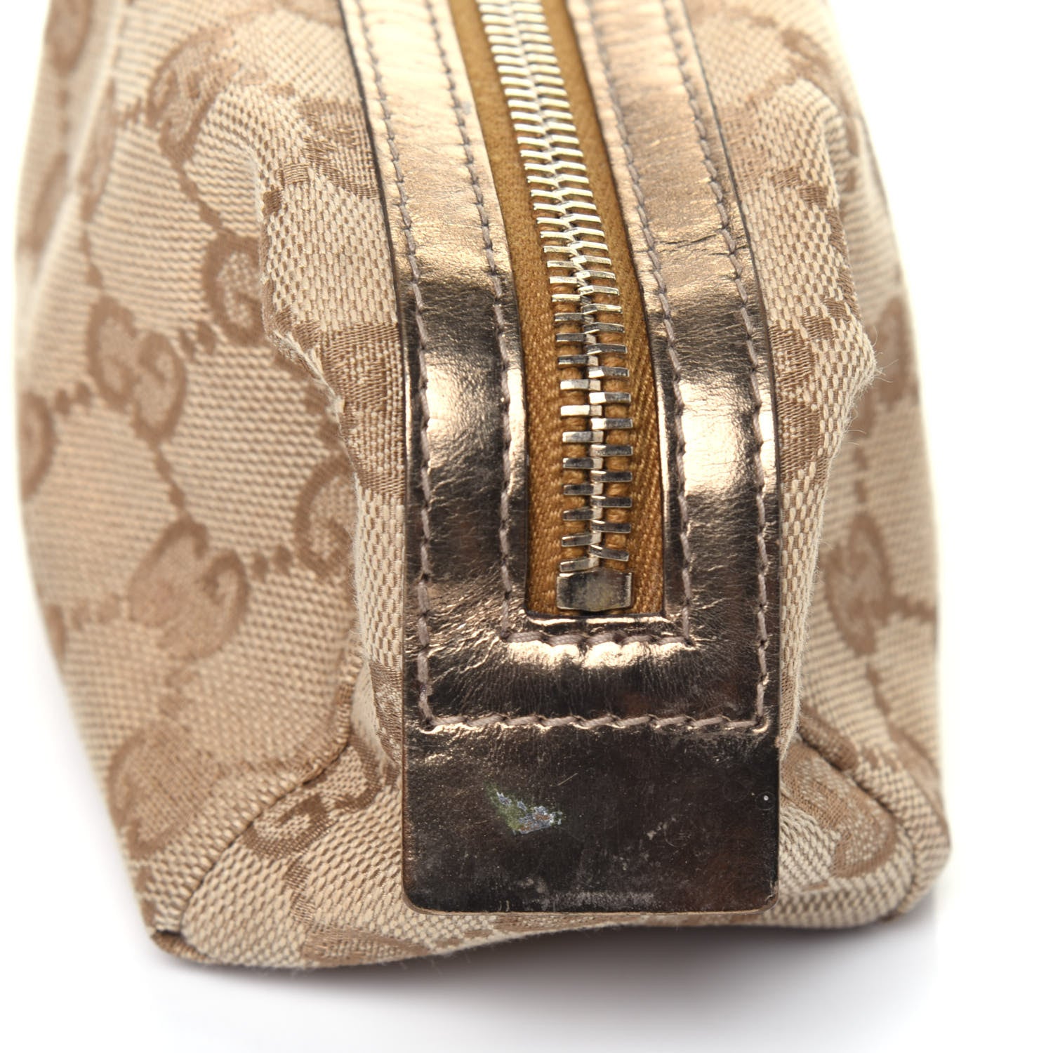 Gucci Monogram Small Cosmetic Case Metallic Bronze 18 of 19