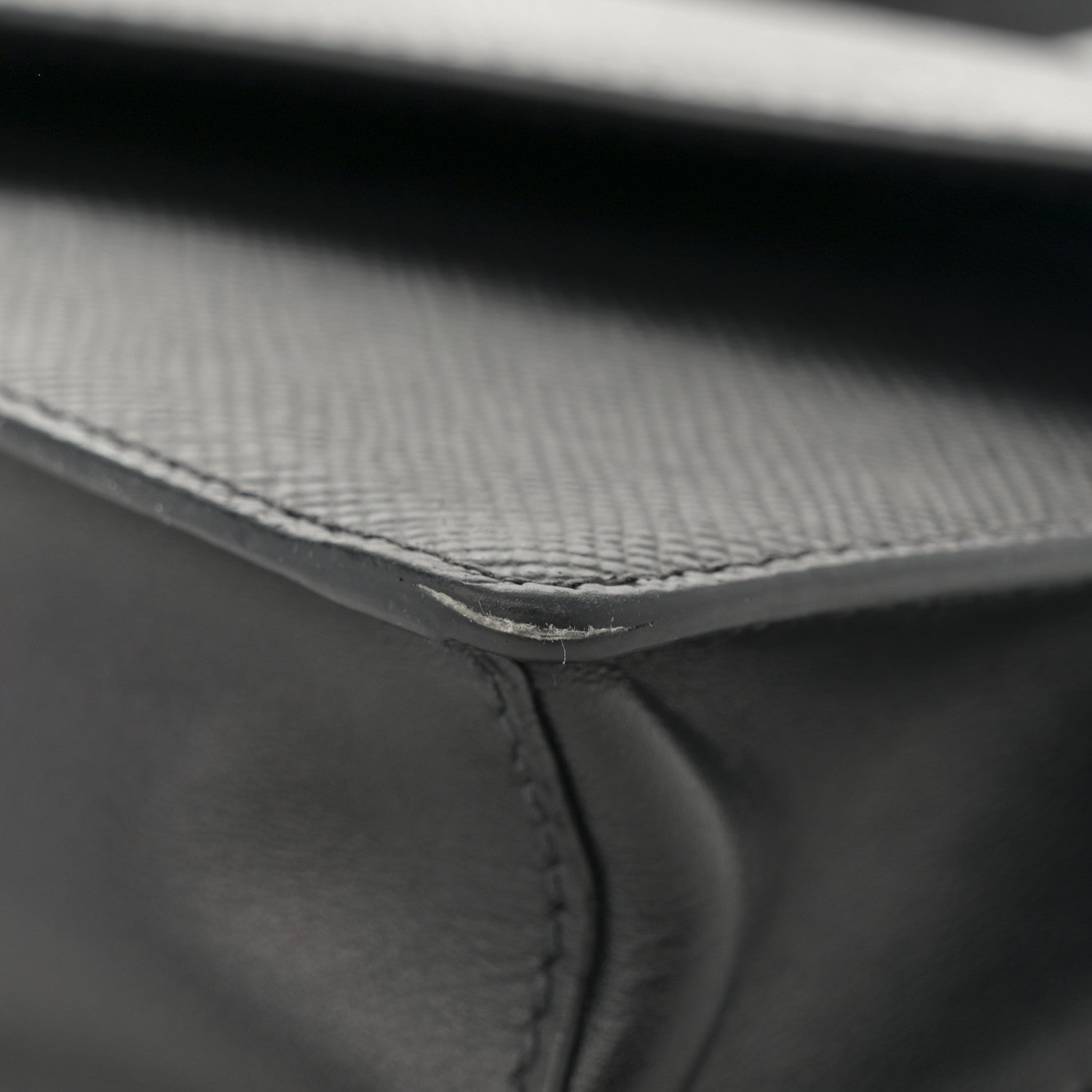 Prada Saffiano Cuir Calfskin Monochrome Envelope Wallet on Chain Shoulder Bag Black 15 of 16