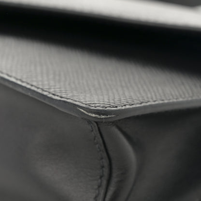 Prada Saffiano Cuir Calfskin Monochrome Envelope Wallet on Chain Shoulder Bag Black 15 of 16