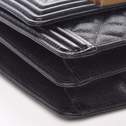 Chanel Caviar Quilted North South Boy Flap Black 8 of 9
