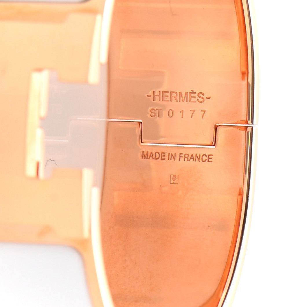Hermes Enamel Wide Clic Clac H Bracelet PM White 4 of 4