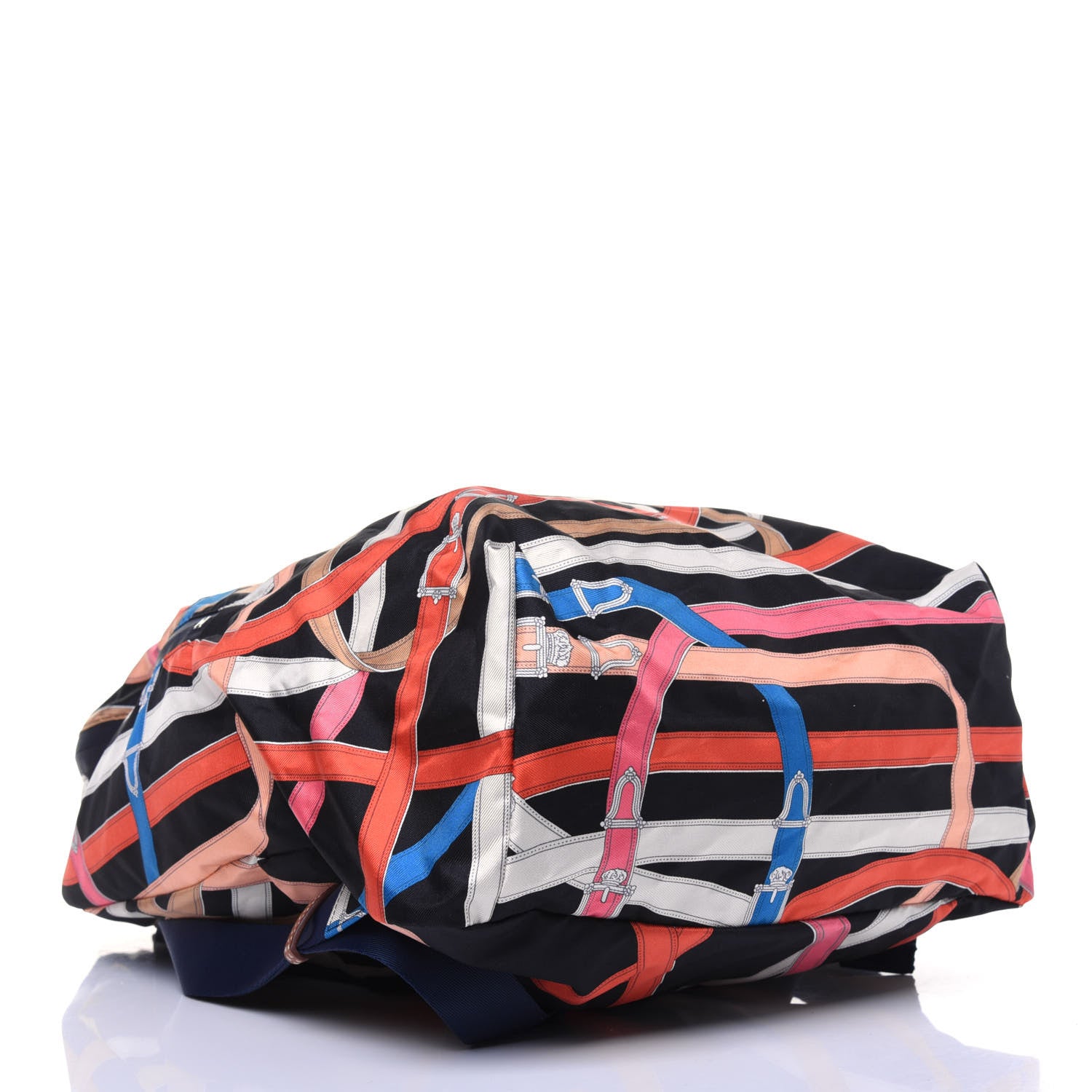 Hermes Silk Barenia Cavalcadour Airsilk Backpack Black Bleu Marine Fauve 3 of 15