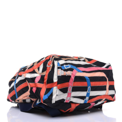Hermes Silk Barenia Cavalcadour Airsilk Backpack Black Bleu Marine Fauve 3 of 15