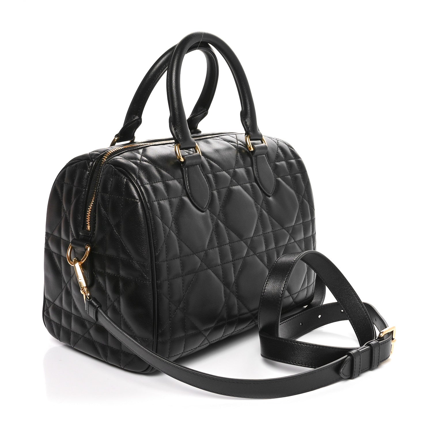 Christian Dior Calfskin Macrocannage Groove 25 Bag Black 3 of 10