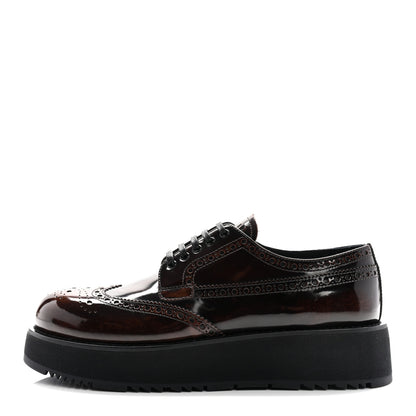 Prada Spazzolato Fume Brogue Derby Loafers 39 Bruciato 1 of 9