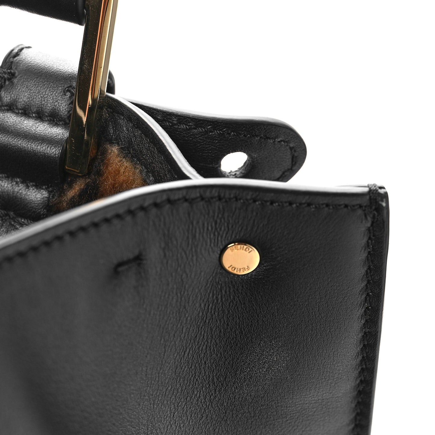 Vitello Seta Shearling FF 1974 Large Peekaboo X-Lite Black