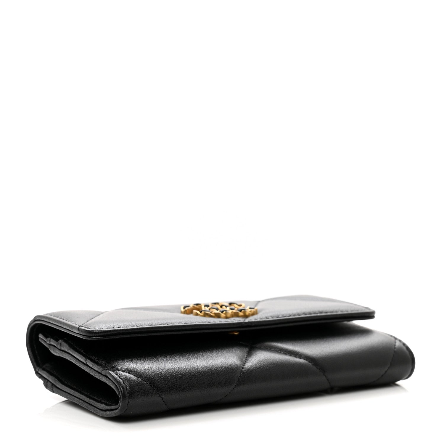 Chanel Lambskin Quilted Chanel 19 Flap Wallet Black 4 of 9