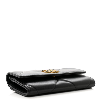 Chanel Lambskin Quilted Chanel 19 Flap Wallet Black 4 of 9
