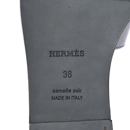 Hermes Metallic Epsom Oran Sandals 38 Argent 7 of 9