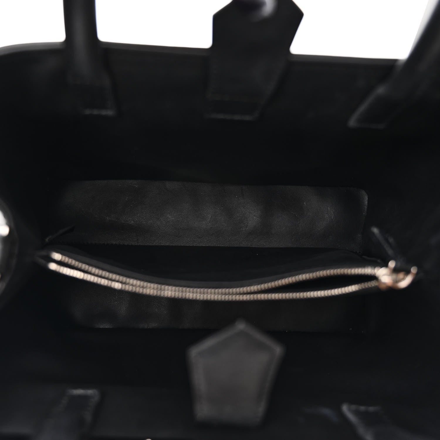 Fendi Vitello Dolce Mink Fur Pom Pom Petite 2Jours Tote Black Multicolor 5 of 9