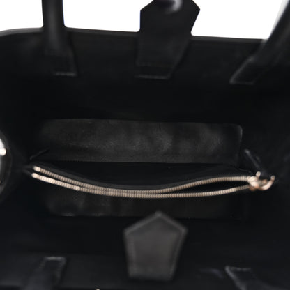 Fendi Vitello Dolce Mink Fur Pom Pom Petite 2Jours Tote Black Multicolor 5 of 9
