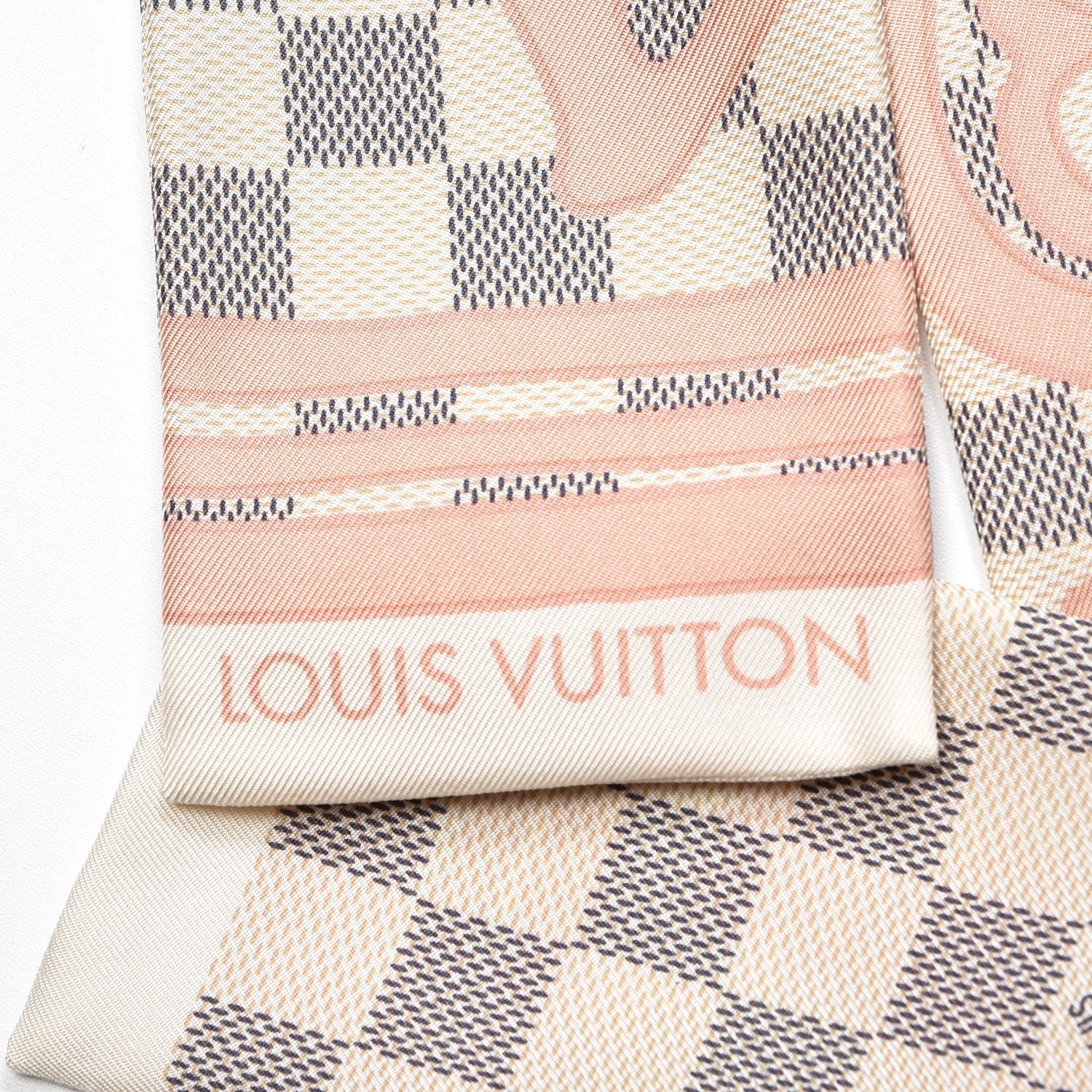 Louis Vuitton Silk Damier Azur Tahitienne Bandeau Rose Ballerine 5 of 5