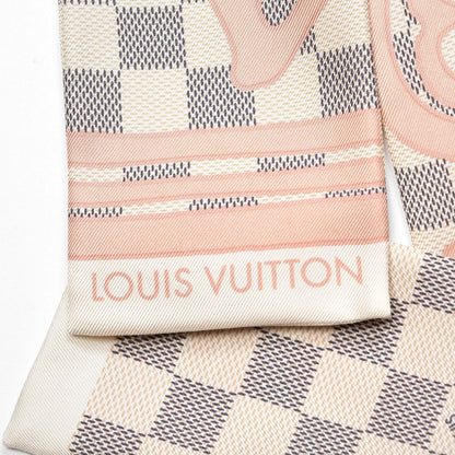 Louis Vuitton Silk Damier Azur Tahitienne Bandeau Rose Ballerine 5 of 5