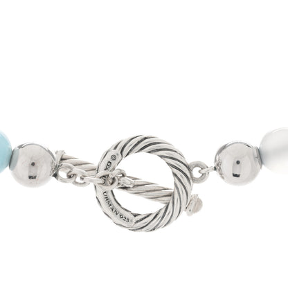 David Yurman Sterling Silver Aquamarine Chalcedony Quartz Elements Long Toggle Necklace 3 of 3