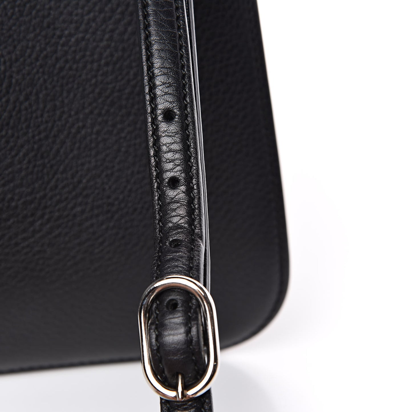 Pebbled Calfskin Medium Bamboo Daily Flap Shoulder Bag Black