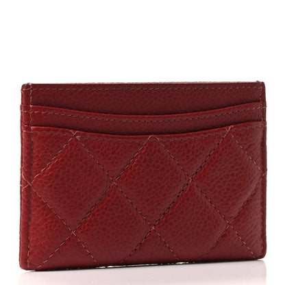 Chanel Caviar Quilted Card Holder Dark Red 2 of 4