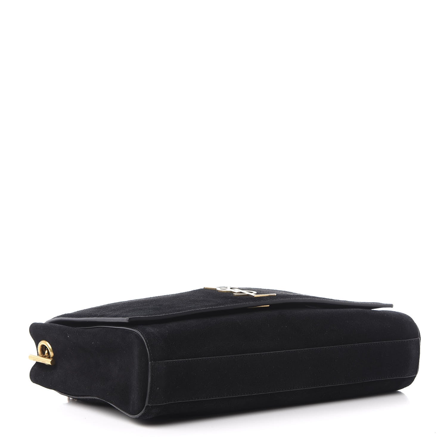 Saint Laurent Smooth Calfskin Suede Medium Reversible Monogram Kate Satchel Black 5 of 11