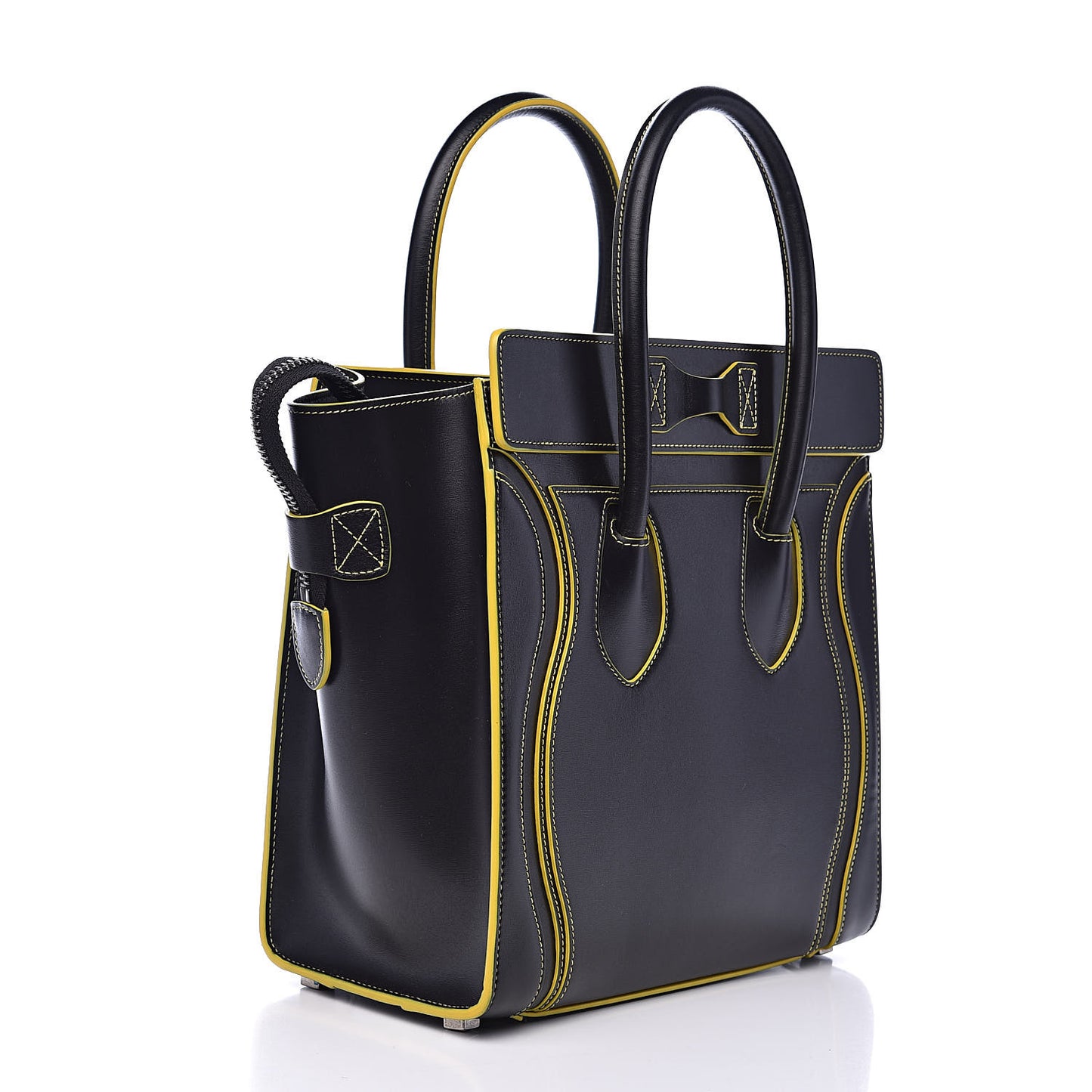 Satin Calfskin Debossed Micro Luggage Black