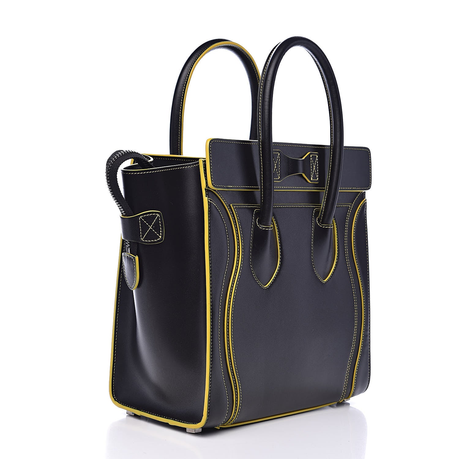 Celine Satin Calfskin Debossed Micro Luggage Black 3 of 10
