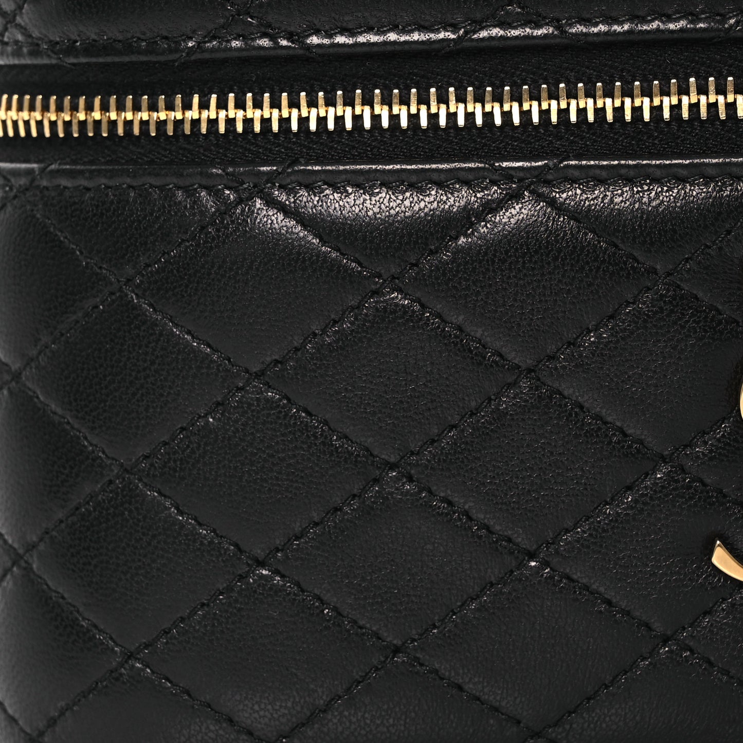 Lambskin Quilted Mini Gaby Vanity Case Black