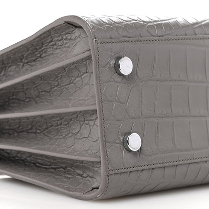 Saint Laurent Calfskin Crocodile Embossed Baby Sac De Jour Fog 9 of 12