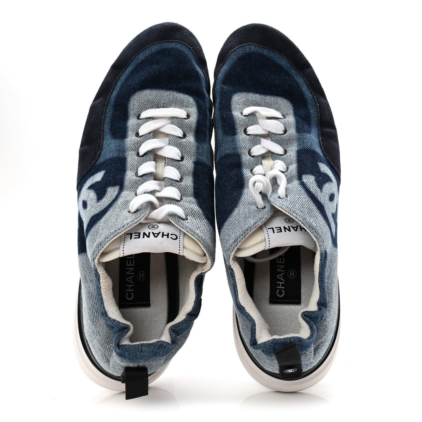 Denim Suede Calfskin Mens CC Sneakers 45 Dark Blue