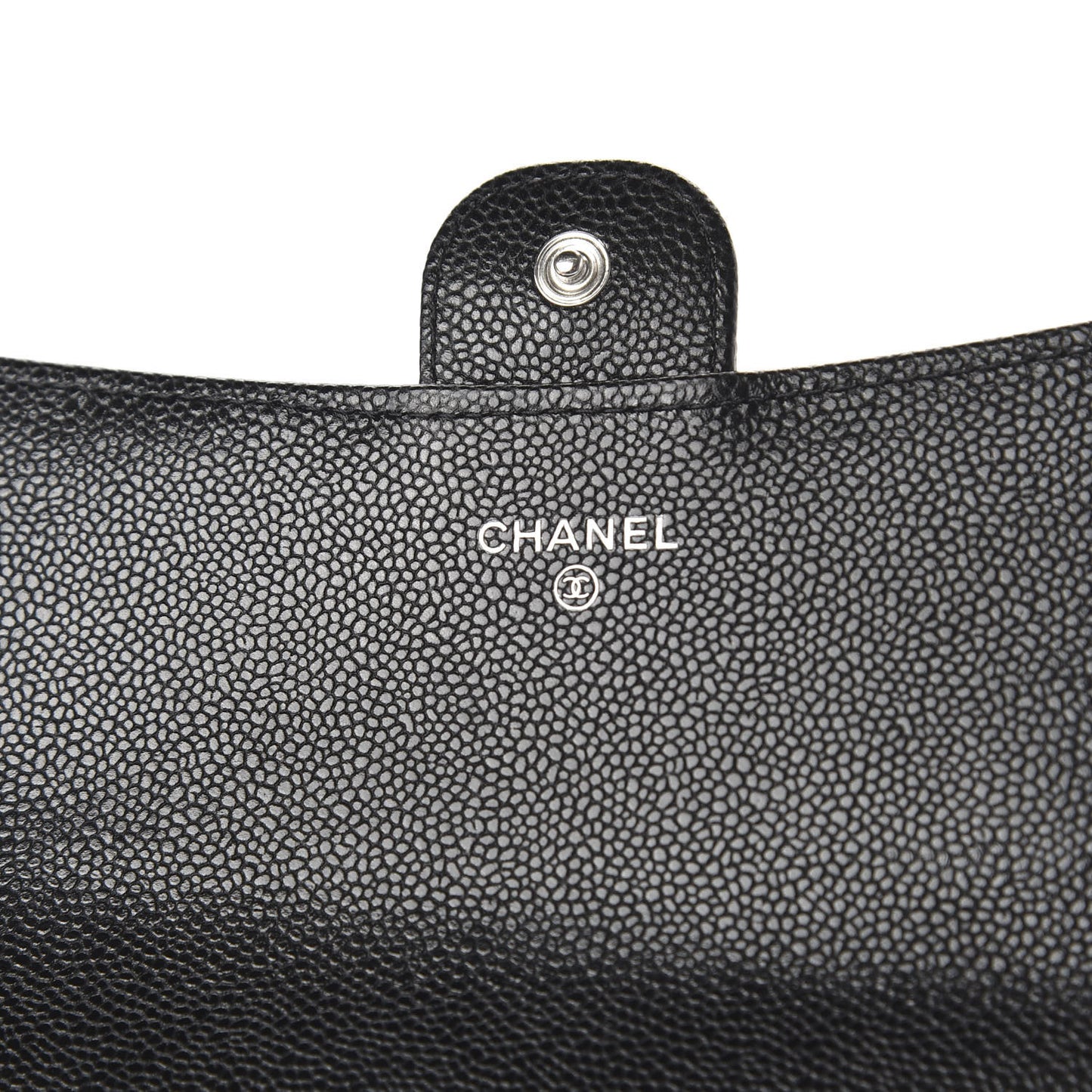 Caviar Quilted Wallet on Removable Chain Black