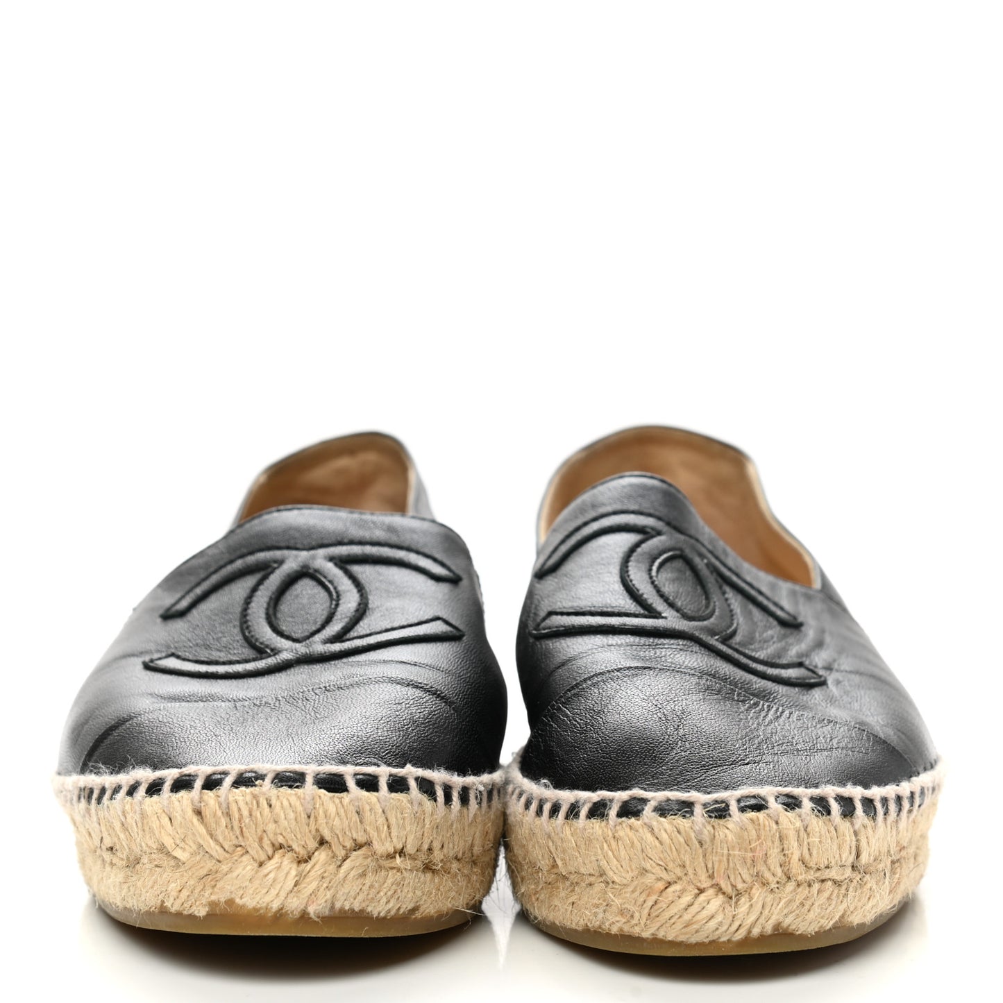 Lambskin CC Espadrilles 37 Black
