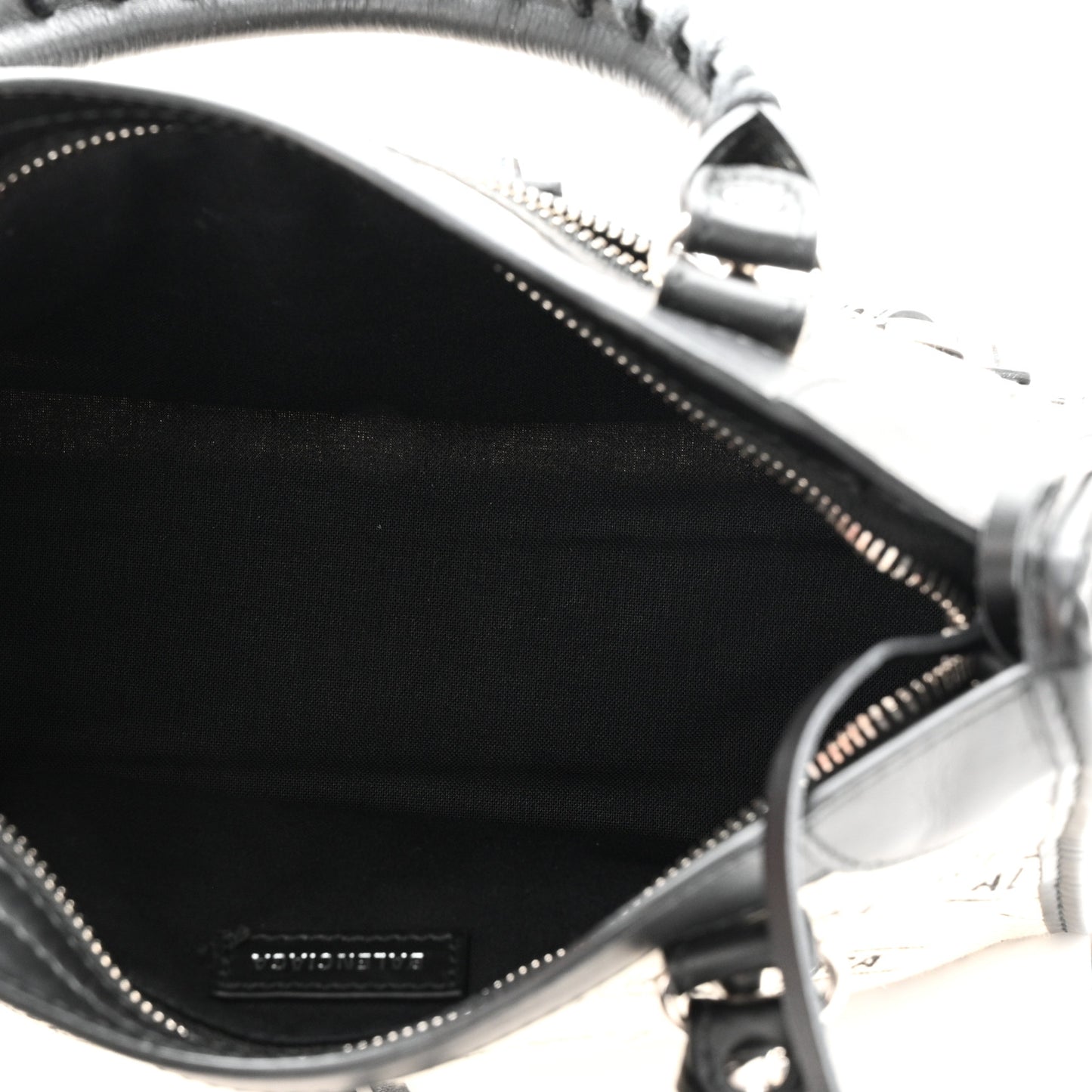 Canvas Satin Calfskin Diagonal Allover Logo Print Classic Silver Hardware Mini City Natural Black