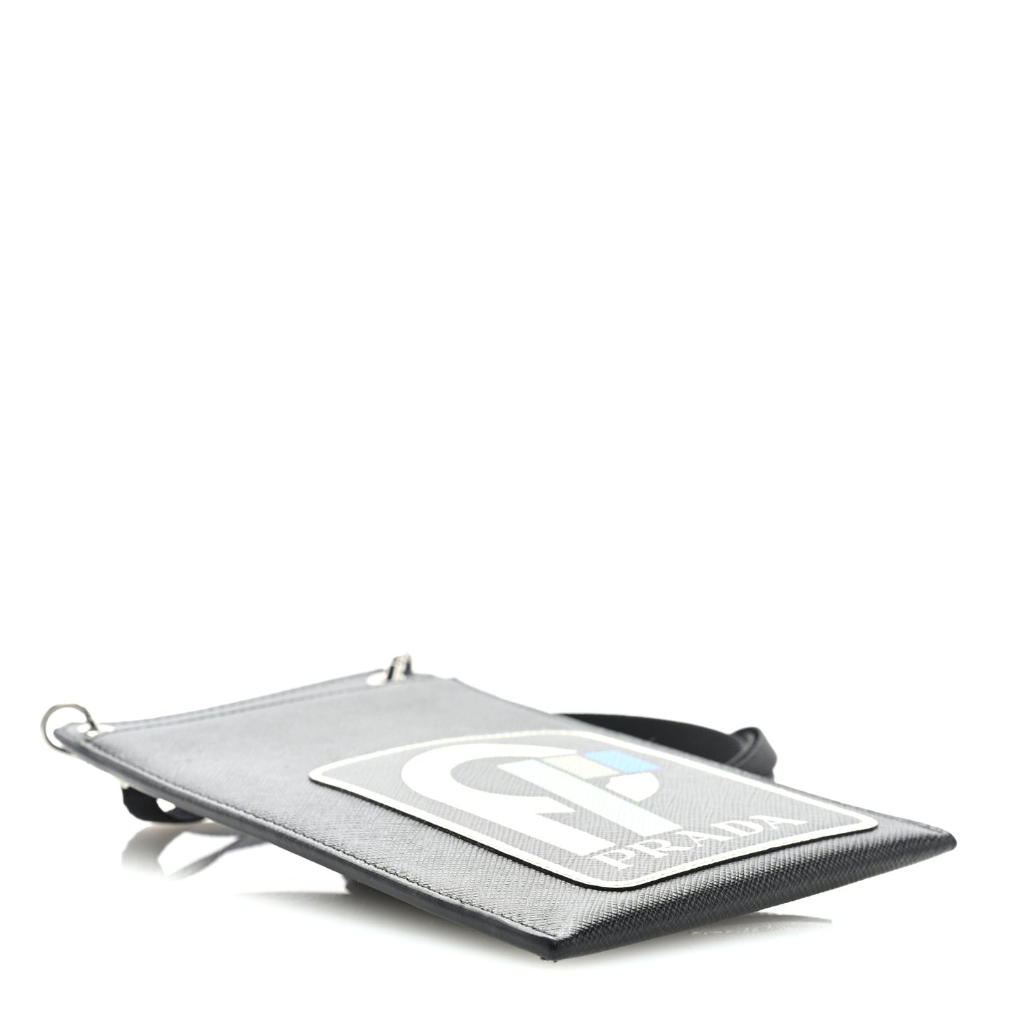 Saffiano Patch Phone Case Pouch Black