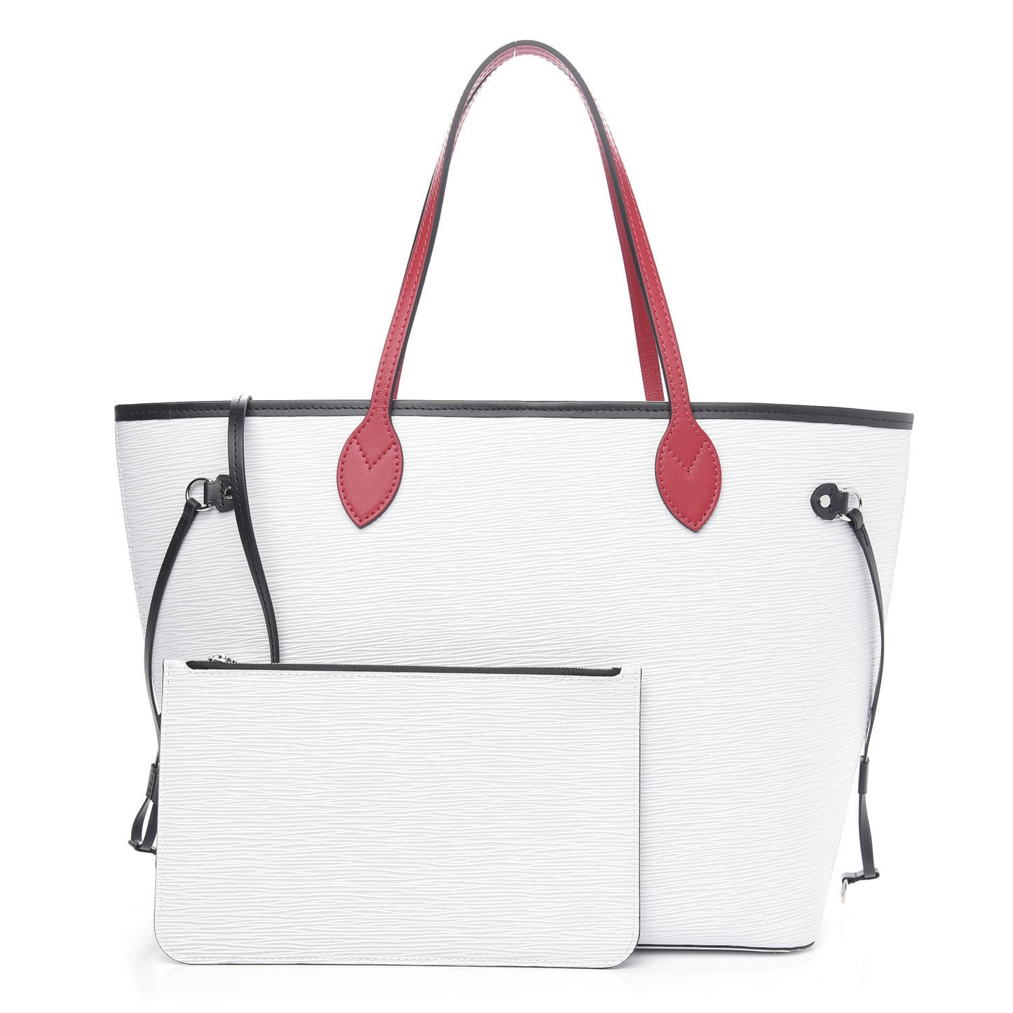 Epi Neverfull MM White Scarlet Black