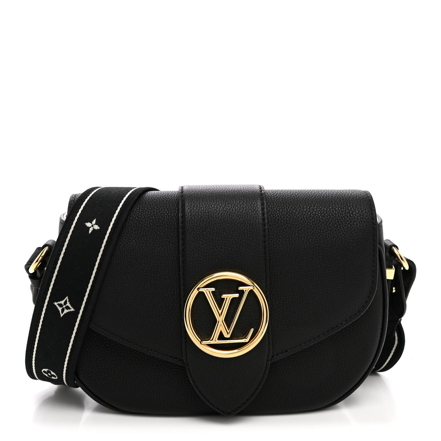 Grained Calfskin LV Pont 9 Soft PM Black