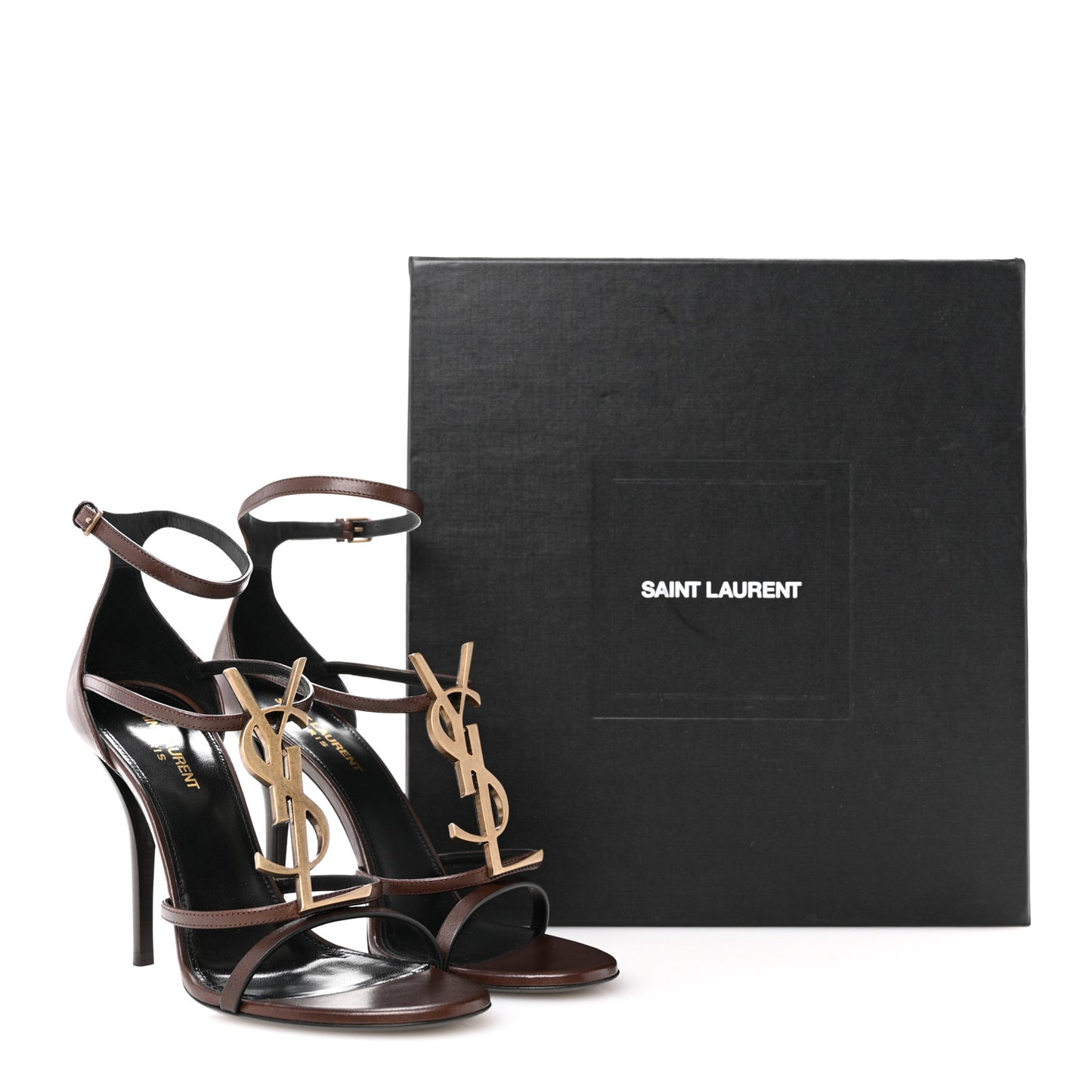 Calfskin Cassandra 100 Ankle Strap Sandals 40 Moro