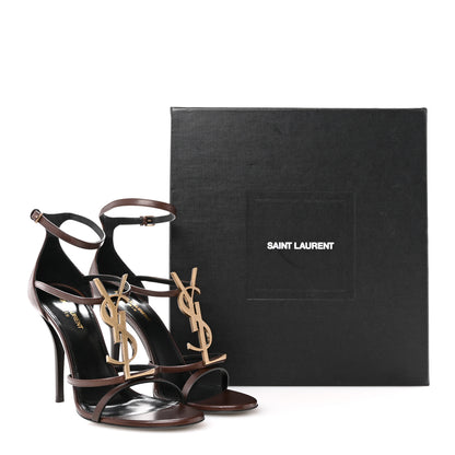 Saint Laurent Calfskin Cassandra 100 Ankle Strap Sandals 40 Moro 12 of 12