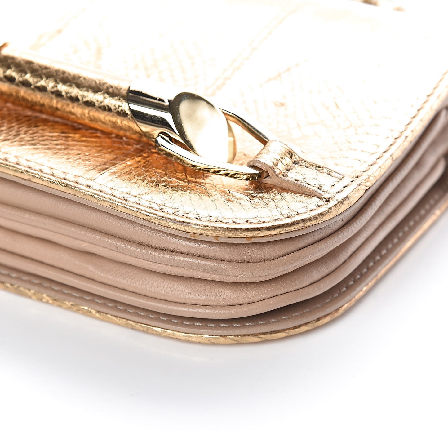 Metallic Elaphe Zadie Crossbody Bag Gold